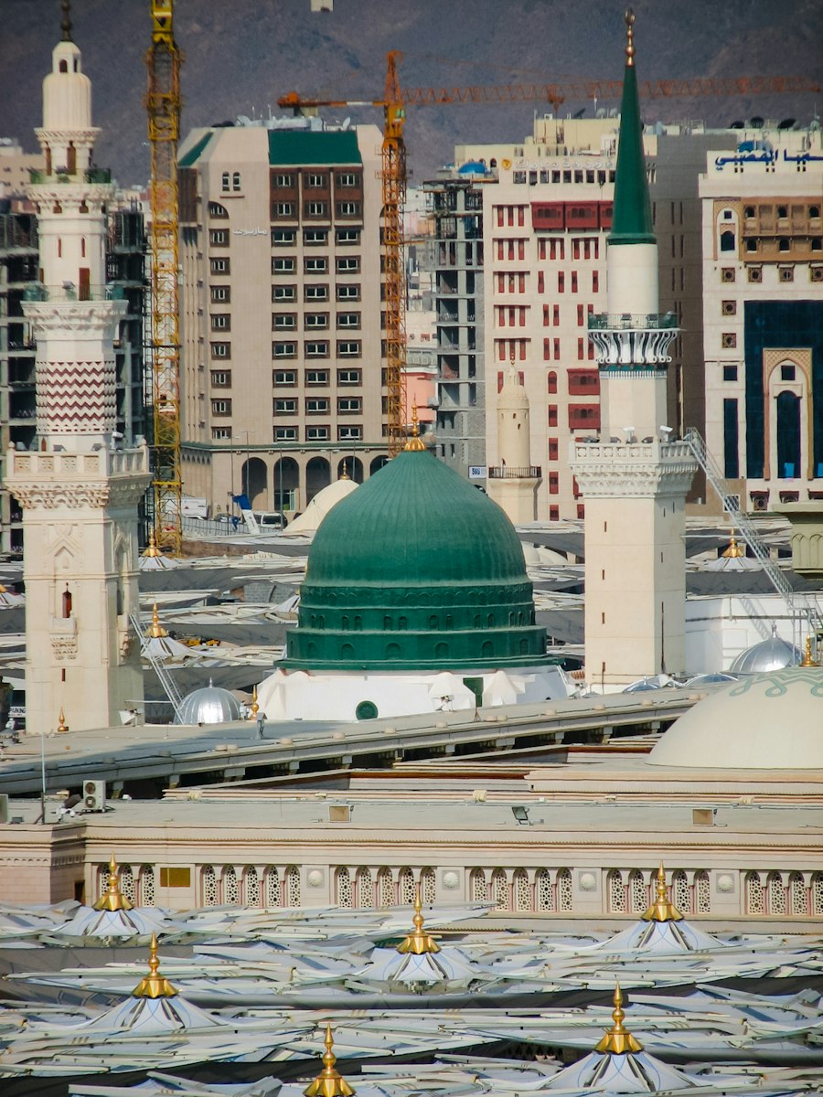 La mosquée du Prophète à Médine au petit matin